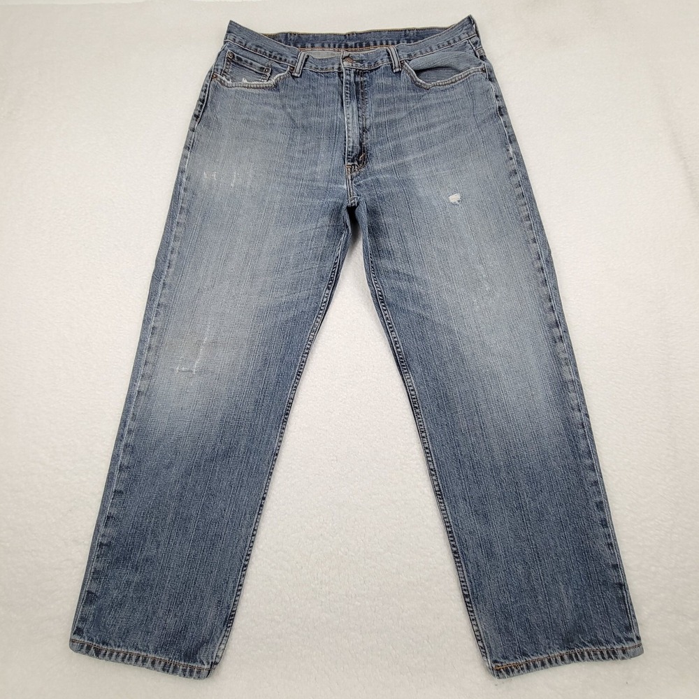 Levis 550 Relaxed Jeans Mens 40 x 32 Measures 37 x 30 Blue 100% Cotton Distress - Picture 2 of 13